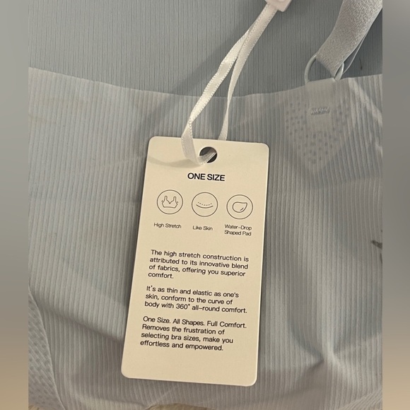 NWT 24H Comfort One Size Wavy Spaghetti Strap Wireless Bra & Brief / Blue - Picture 4 of 6